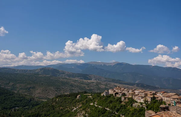 Pacentro Aquila Abruzzo Starověké Středověké Město Známé Pro Své Opevnění — Stock fotografie