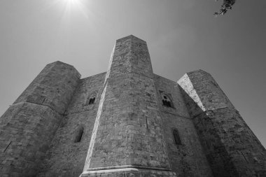 Andria, Puglia, Castel del Monte. Castel del Monte, Kutsal Roma İmparatoru 2. Frederick tarafından Puglia 'nın batısındaki Murge platosunda inşa edilen 13. yüzyıldan kalma bir kaledir..