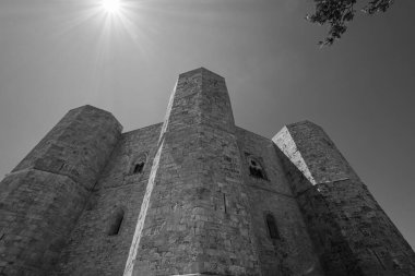 Andria, Puglia, Castel del Monte. Castel del Monte, Kutsal Roma İmparatoru 2. Frederick tarafından Puglia 'nın batısındaki Murge platosunda inşa edilen 13. yüzyıldan kalma bir kaledir..