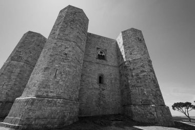 Andria, Puglia, Castel del Monte. Castel del Monte, Kutsal Roma İmparatoru 2. Frederick tarafından Puglia 'nın batısındaki Murge platosunda inşa edilen 13. yüzyıldan kalma bir kaledir..