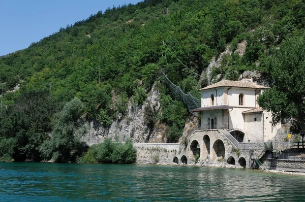 Scanno Aquila Och Abruzzo Fristaden Vår Fru Sjön — Stockfoto