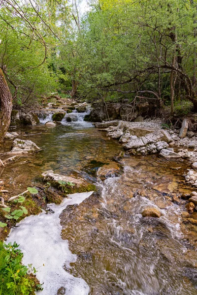 Rio Verde River Originates Quarto Abruzzo Molise Short Path Joins — Stock Photo, Image