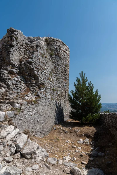 Topo Colina Que Cidade Construída Ruínas Castelo Normando Construído Sobre — Fotografia de Stock