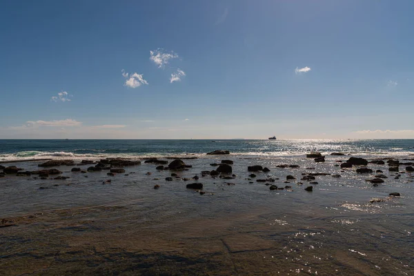 Livorno Seafront Promenade Winds Several Kilometers Coast Ligurian Sea Starting — Stock Photo, Image