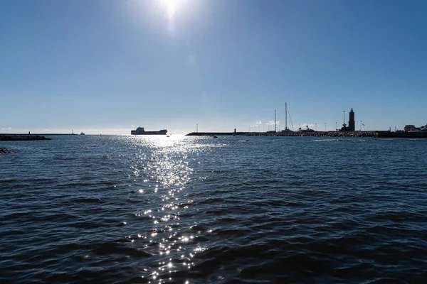 Wybrzeże Livorno Jest Promenadą Która Wieje Przez Kilka Kilometrów Wzdłuż — Zdjęcie stockowe