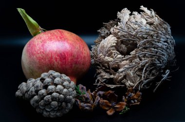 Nar, çok sayıda sulu tohumu (arils) kaplayan kalın bir deriye sahip küresel, koyu kırmızı bir böğürtlen olan nar ağacının (Punica granatum) meyvesidir.).