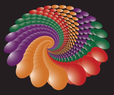 Noktalı renkli vektör sarmal deseni ya da dokusu. Elipsli Nokta Arkaplanı