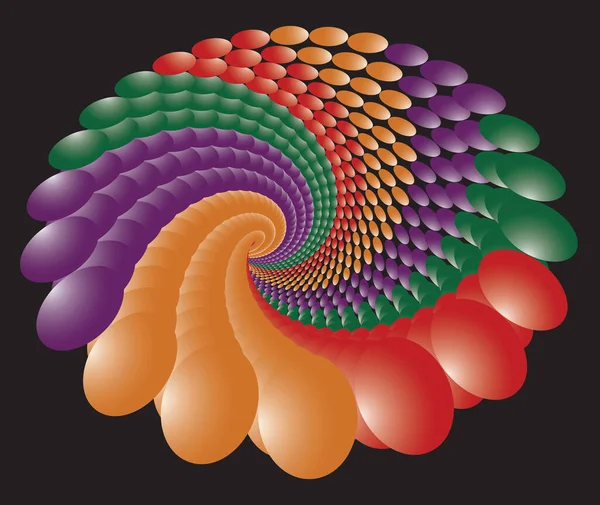 Точечный Красочный Векторный Спиральный Узор Текстура Стиппл Дот Фокус Эллипсом — стоковый вектор