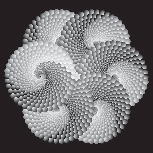 Mandala Fraktalt Grått Mønster Prikkete Halftone Vektorspiralmønster Eller Tekstur Stipple – stockvektor