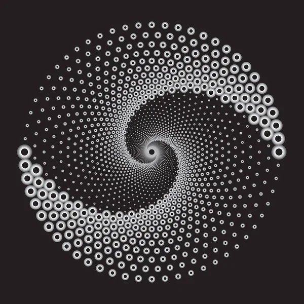 Dotted Halftone Vector Spiral Pattern Υφή Φόντο Κουκκίδων — Διανυσματικό Αρχείο