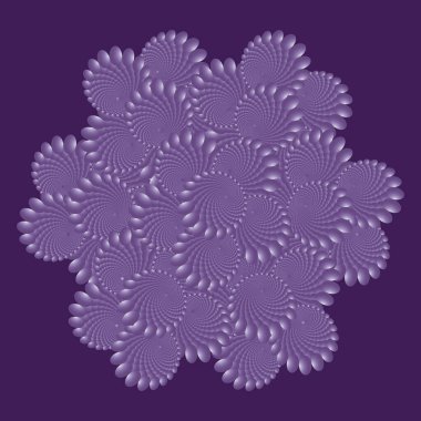 Mandala, fraktal pembe desen. Noktalı renkli vektör sarmal deseni ya da dokusu. Elipsli Nokta Arkaplanı