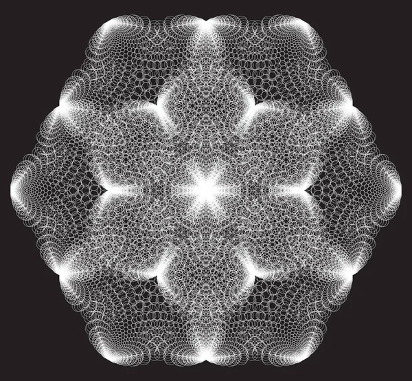 Mandala Patrón Fractal Gris Patrón Textura Espiral Vectorial Colores Punteados — Vector de stock