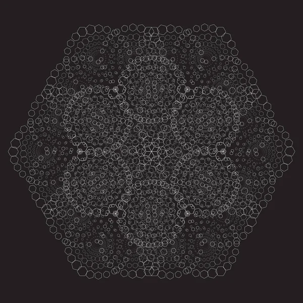 Ozdobná Východní Mandala Umělecká Kulatá Černobílá Ornament — Stockový vektor