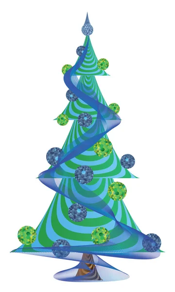 Joyeux Noël Bonne Année Carte Avec Beau Sapin Noël Floral — Image vectorielle