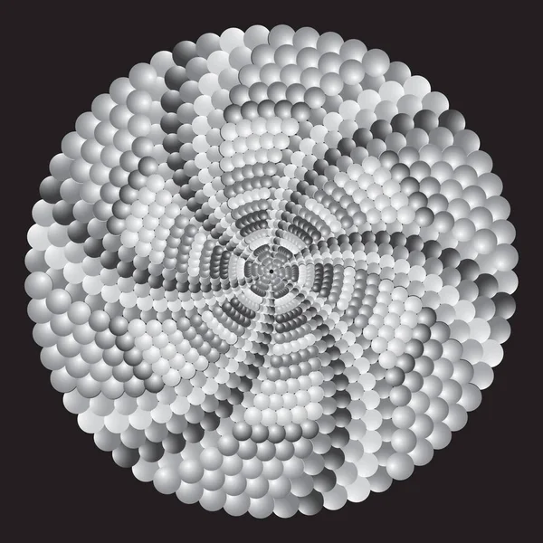 Ornate Eastern Mandala Art Black White Ornament — Stock Vector