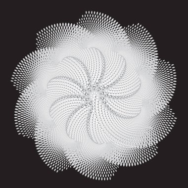 Noktalı Yarım Tonlu Vektör Döner Deseni ya da Doku. Elipsli Nokta Arkaplanı