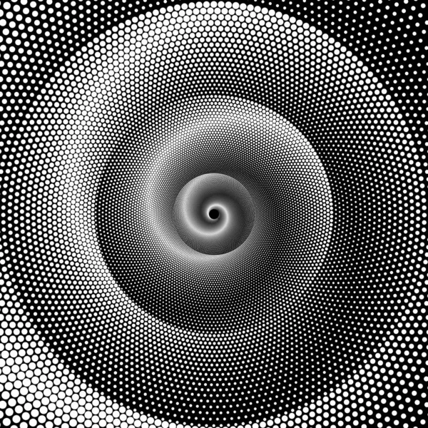 Patrón Textura Espiral Vectorial Semitono Punteado Stipple Dot Fondos Con — Vector de stock