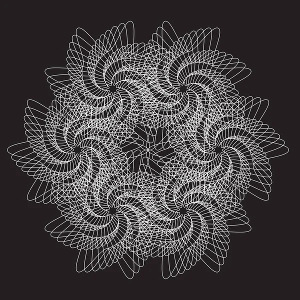 摘要线性黑白螺旋线背景 开放工作装饰品 — 图库矢量图片
