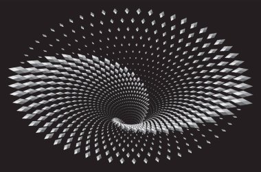 Noktalı Yarım Tonlu Vektör Döner Deseni ya da Doku. Rhombus ile Benek Noktası Arkaplanı