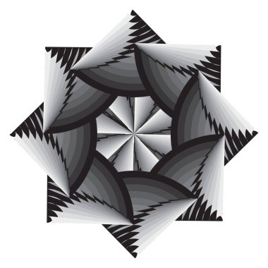 Süslen, doğu mandala. Sanat, yuvarlak, siyah beyaz süs 