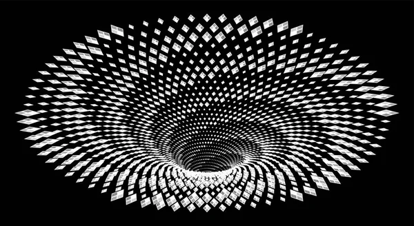 トンネルやワームホール デジタルワイヤーフレームトンネル 3Dトンネルグリッド 背景抽象ベクトル画像 — ストックベクタ