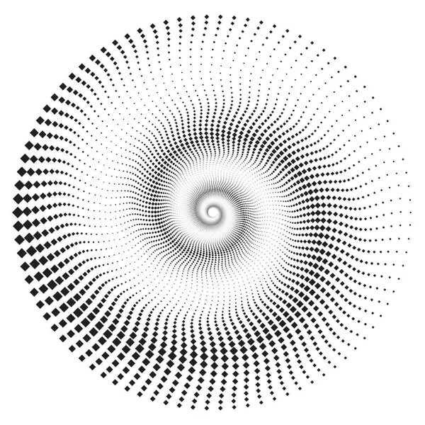 Точечный Полутоновый Векторный Спиральный Рисунок Текстура Задний План Белыми Кругами — стоковый вектор