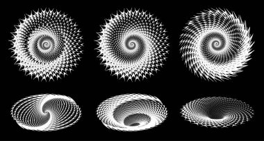 Noktalı Yarım Tonlu Vektör Döner Örnekleri ayarlandı. Üçgenli Nokta Arkaplanı