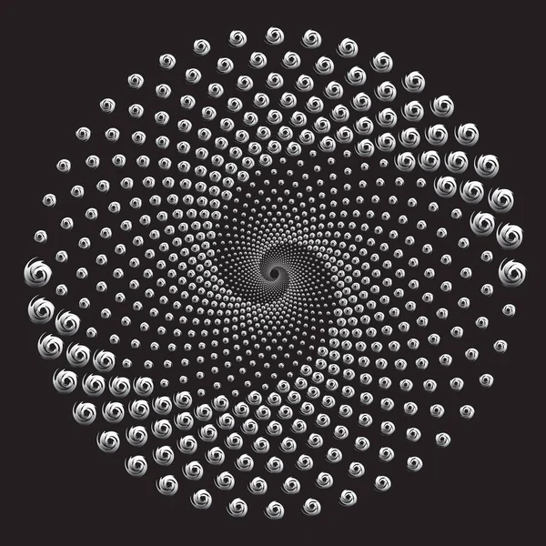 Motif Texture Spirale Vectorielle Demi Teinte Pointillée Stipple Dot Milieux — Image vectorielle