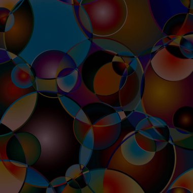 Soyut arkaplan. Eğimli renkli küreler var. Vektör illüstrasyonu