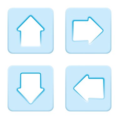 Yükseltilmiş simgeleri olan düğmeler. Vektör illüstrasyonu