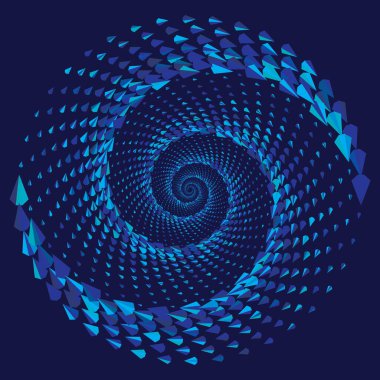 Noktalı Yarım Tonlu Vektör Sarmal Renk Deseni veya Doku. Üçgenli Nokta Arkaplanı