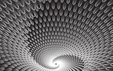 Tünel ya da solucan deliği. Dijital telgraf tüneli. Üç boyutlu tünel ızgarası. Arkaplan soyut vektör resmi