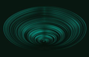 Tünel ya da solucan deliği. Dijital telgraf tüneli. Üç boyutlu tünel ızgarası. Arkaplan soyut vektör resmi