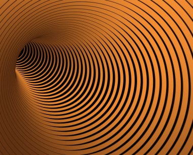 Tünel ya da solucan deliği. Dijital telgraf tüneli. Üç boyutlu tünel ızgarası. Arkaplan soyut vektör resmi