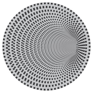 Tünel ya da solucan deliği. Dijital telgraf tüneli. Üç boyutlu tünel ızgarası. Arkaplan soyut vektör resmi