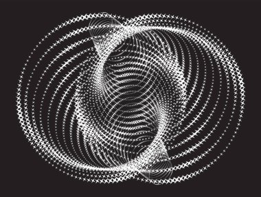 Noktalı Yarım Tonlu Vektör Sarmal Renk Deseni veya Doku. Benek Noktası Arkaplanı Yıldızlarla