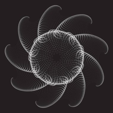 Noktalı Yarım Tonlu Vektör Döner Deseni ya da Doku. Elipsli Nokta Arkaplanı