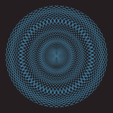 Noktalı Yarım Tonlu Vektör Döner Deseni ya da Doku. Çemberli Nokta Arkaplanı