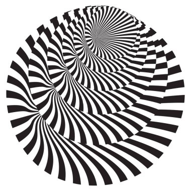 Çiçekler. Yarı Tonlu Vektör Spiral Tasarım elemanı. Siyah Şeritli Arkaplan