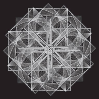 Soyut süsleme deseni. Dikdörtgen çerçeveli ve ağlı tasarım ögesi. Modern ekran vektör tasarımı