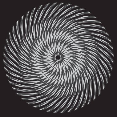 Soyut çizgili siyah-beyaz spiral tasarım elementi. Yüksek doymuş. Gradyanlar Farklı Geometrik Şekiller
