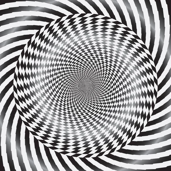 Abstrakt Gestreifter Schwarz Weißer Spiralgrund Hochgesättigt Gradienten Verschiedene Geometrische Formen — Stockvektor