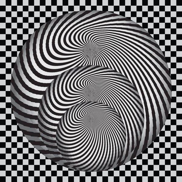 Elemento Diseño Espiral Blanco Negro Rayas Abstractas Diferentes Formas Geométricas — Archivo Imágenes Vectoriales