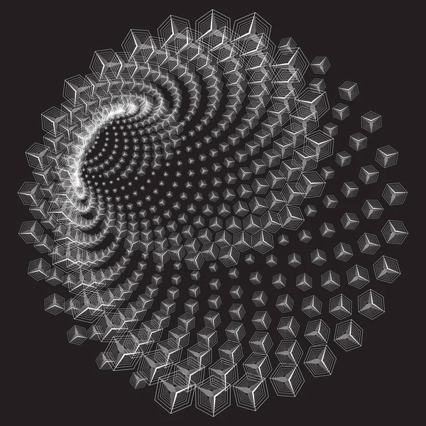 Tunnel Wormgat Digitaal Draadframe Spiraal Tunnelraster Achtergrond Abstracte Vectorafbeelding — Stockvector