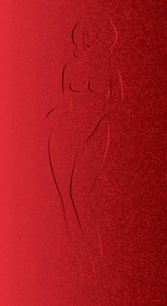 Verlaufskontur Schöne Frau Handzeichnung Illustration Dunkle Farbe Grange Abstrakten Hintergrund — Stockvektor