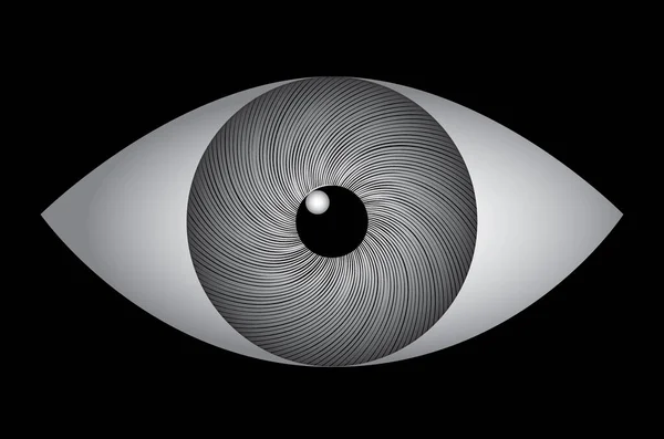Γκρίζο Μάτι Μαύρο Φόντο Απλή Διανυσματική Εικόνα — Διανυσματικό Αρχείο