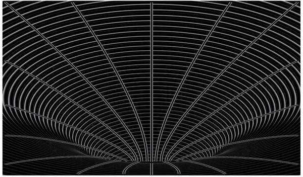 Тунель Або Червоточину Цифровий Каркасний Тунель — стоковий вектор