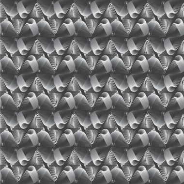 Soyut, siyah ve beyaz spiral dizayn elementlerinden kusursuz bir arkaplan. Yüksek doymuş. Gradyanlar Farklı Geometrik Şekiller