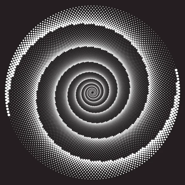 Patrón Textura Espiral Vectorial Semitono Punteado Stipple Dot Fondos Con — Archivo Imágenes Vectoriales