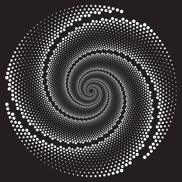 Плямистий Напівтонний Вектор Спіральний Візерунок Або Текстура Тло Крапки Еліпсами — стоковий вектор
